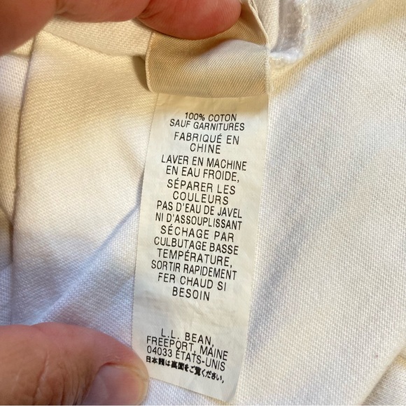 LL BEAN White Long Sleeve Cotton Blouse Top Shirt Womens Medium - Picture 14 of 15